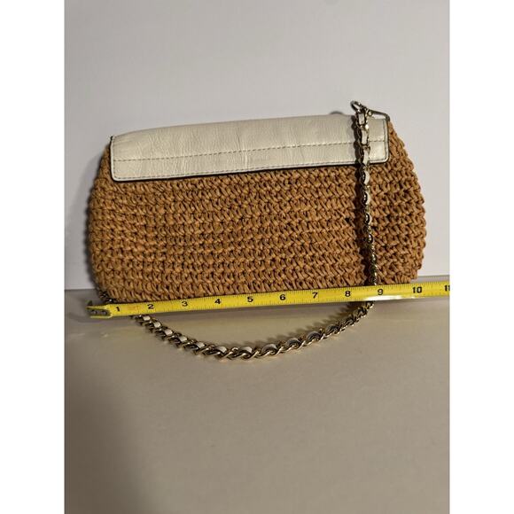 Michael Kors Naomi Straw Ivory Shoulder Bag Preowned Small - Picture 11 of 12